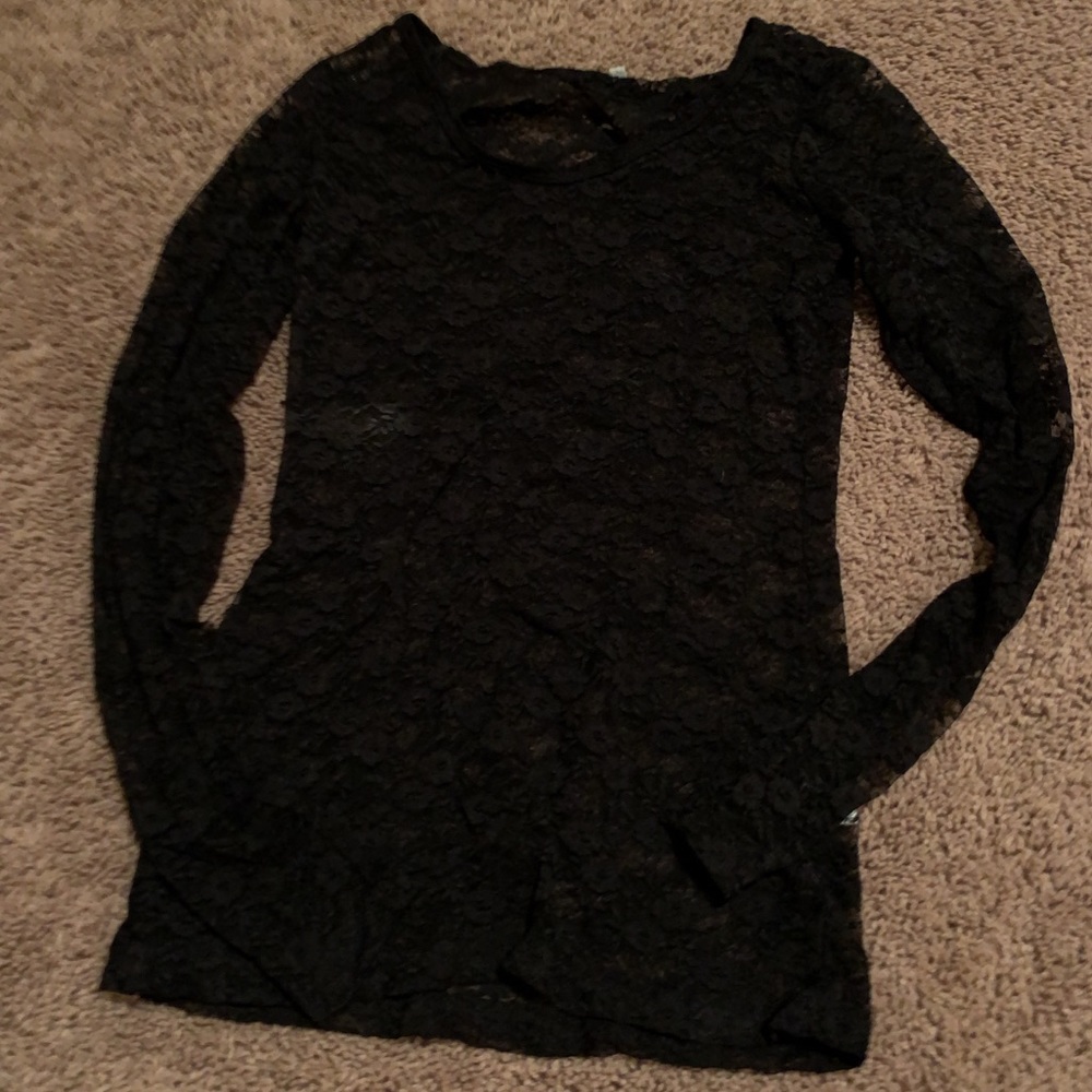 Black & purple lace long sleeves; both NWOT